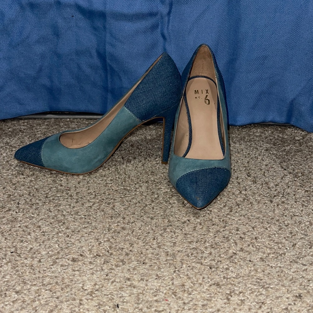 Denim Bi-Color Pumps Size 8